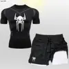 2099 Compression Shirt Man Spider Fitness Gym 2 in 1 Shorts Workout Rashguard Jiu Jitsu Running Joggers Training Clothes Set Men 6