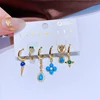 Yakemiyou 6pcs Turquoise Water Drop Star Dangle Earrings Set with Ear Cuff Gold Color Women Jewelry 2