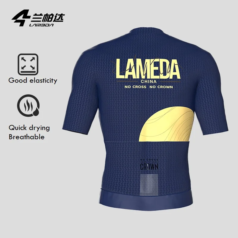 Lameda Men Cycling Jerseys Short Sleeves Quick-drying Breathable Summer Cycling Tops With Pockets White Short Sleeves