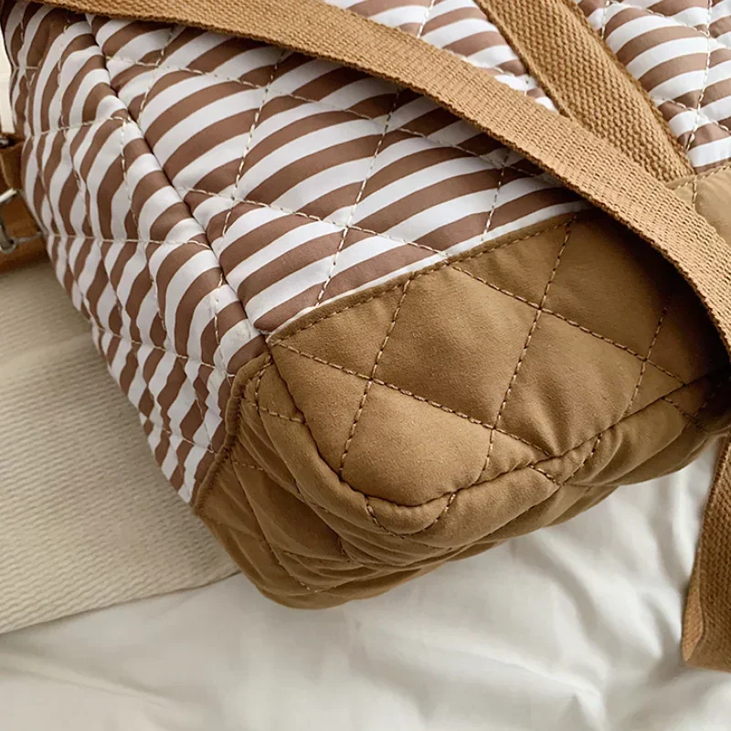 Mommy Bags Maternity Hospital Bag Large Quilted Diaper Bag for Mom Travel Baby Nappy Organizer StrollerBag with Pouch and Straps