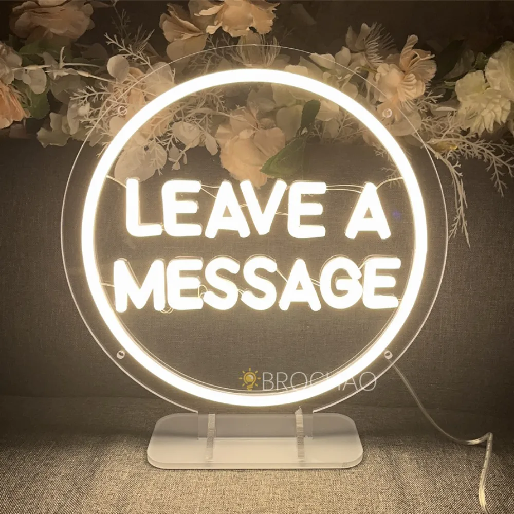 Leave A Message Led Neon Light Girl Boy Home Bedroom Party Table Decor Desk Night Lamps Lights Signs Coffee Shop Decoration