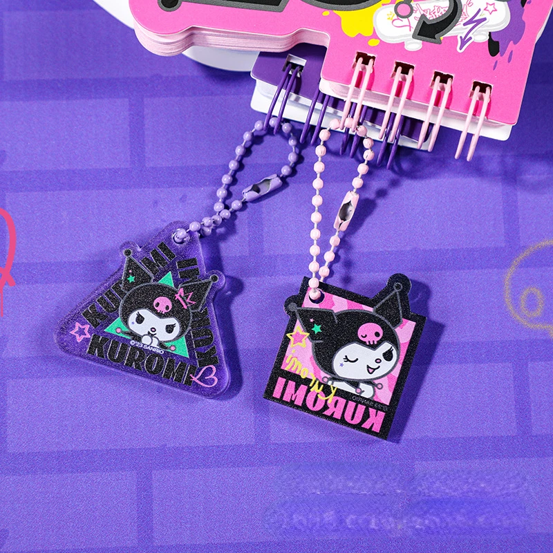 

Новинка 2024, подвесная книжка Sanrio Kuromi, Красивая маленькая книжка, оптовая продажа, милый студенческий мультяшный маленький портативный блокнот, подарок