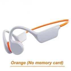 Waterproof Bone Conduction Wireless Headphones with MP3 and Bluetooth - 32GB Storage for Swimming & Sports Fitness (Orange)