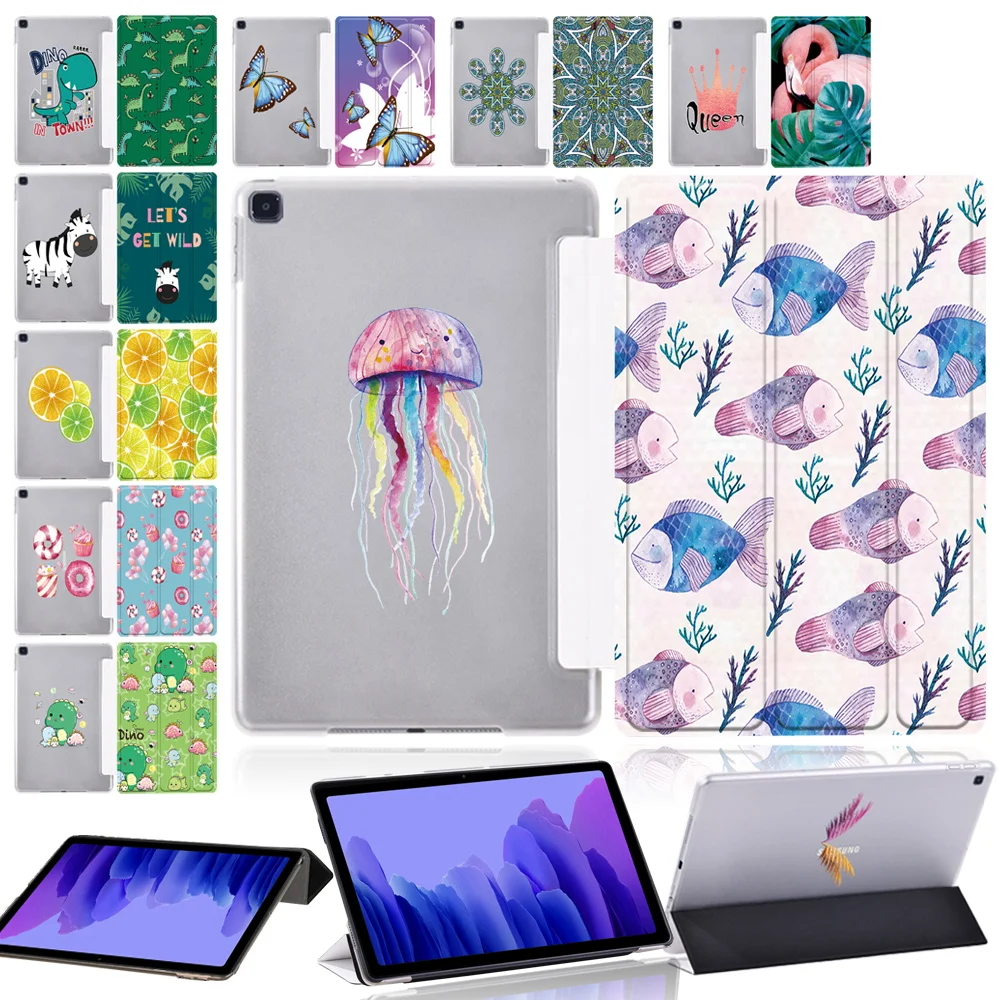 para Samsung Galaxy Tab a8 10.5 Tab a7 Lite 8.7 Tab a8 10.5 Tab a7 2023 Tab um 10.12023 Case de Impressão de Couro Tri-fold Tablet Case