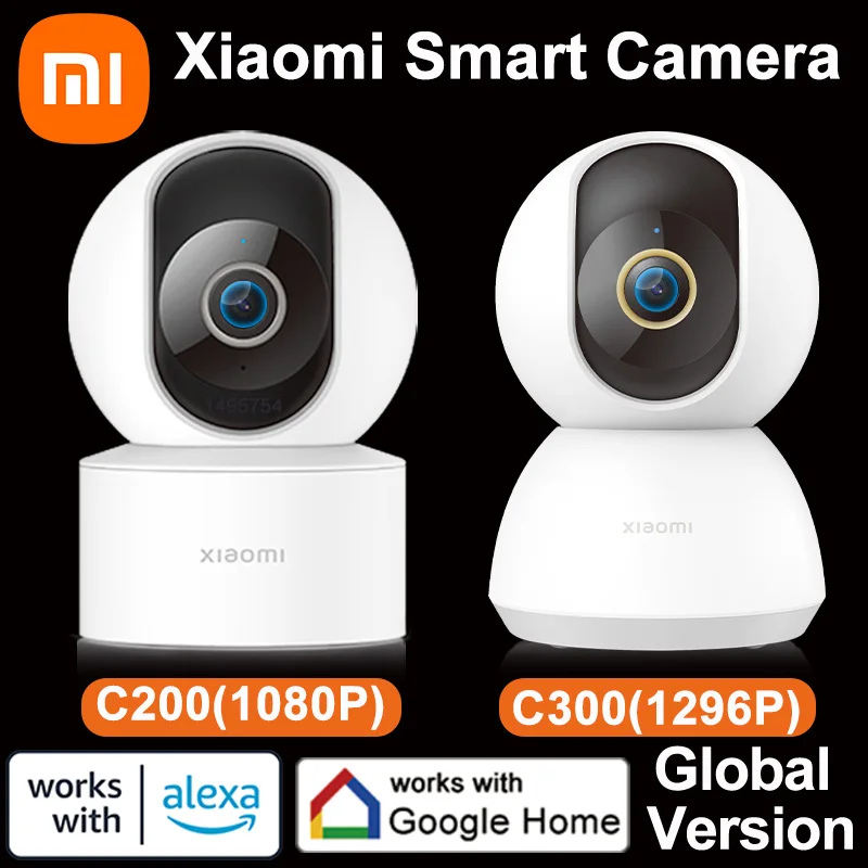 Xiaomi-cámara de seguridad Mi Home C300 /C200/AW200/2K HD, WiFi, visión  nocturna, detección IP, alarma, Webcam, vídeo, Monitor de bebé, versión  Global
