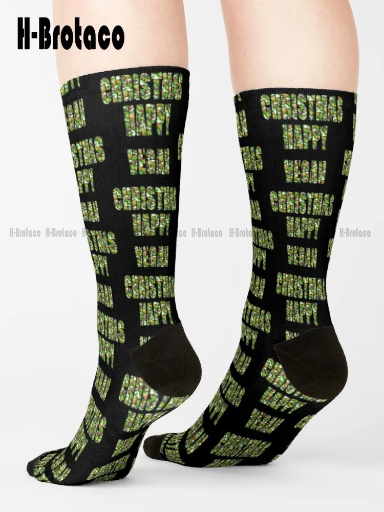 

Merry Christmas Vegan Cute Vegetarian Xmas Festive Socks Men'S Novelty Socks Comfortable Best Girls Sports Custom Gift Retro Art
