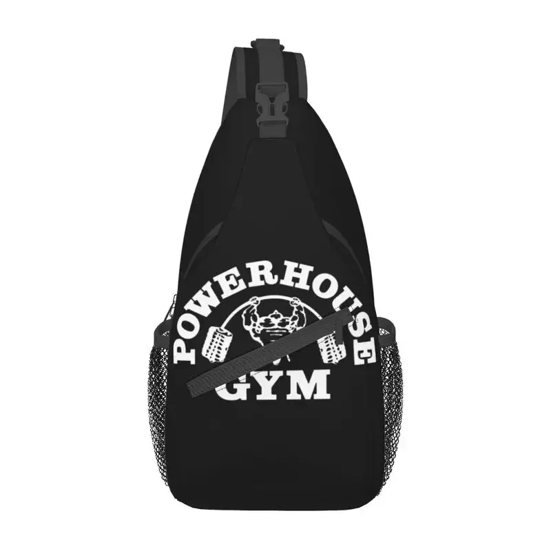 

Powerhouse Gym Sling Chest Bag Custom Bodybuilding Fitness Muscle Shoulder Crossbody Backpack for Men Cycling Camping Daypack