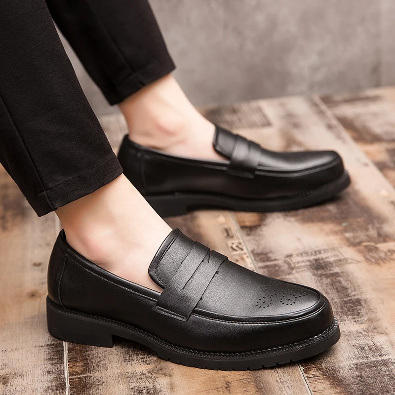Luxurious Men Dress Shoes Inner High Loafers Men Shoes Casual Shoe Man Fit Classic Party British Men's Height-increasing Shoes