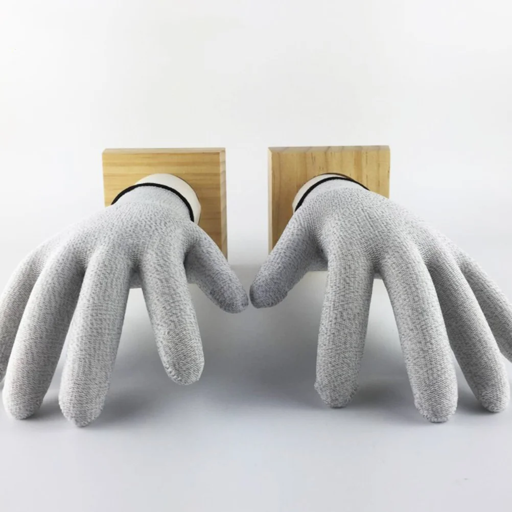 1 paar weiß silber faser elektrische handschuhe elektrische massage zubehör-universal baumwolle massage handschuhe mit 2 stücke
