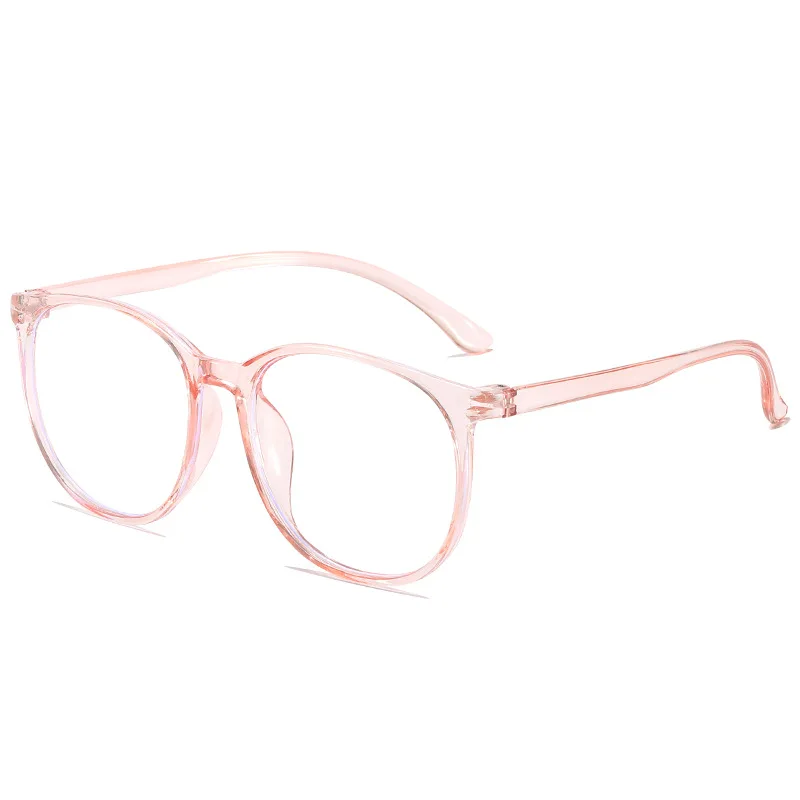 Transparent Large Frame Computer Glasses Women Round Anti Blue Light Optical Spectacle Flat Lens Eye Protection Plain Glasses