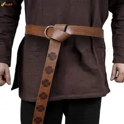 Medieval Cosplay Accessories Vintage Belt Adjustable Embossed PU Leather Knight Waist Belt Elegant Retro Renaissance Knight Belt