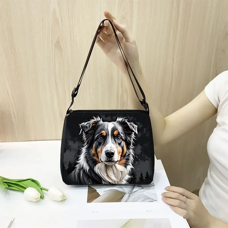 Watercolor Painting Dog Pattern Shoulder Bag German Shepherd Women Handbag Messenger Bag Shih Tzu Dog Crossbody Bag Phone Holder 2