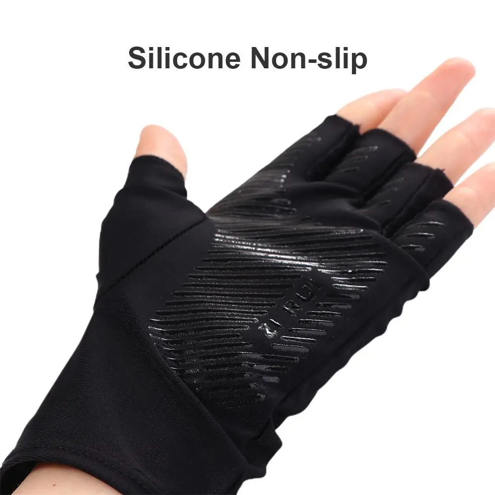 

Sun Protection Climb Mountains Driving Solid Color Men Elastic Gloves Half Finger Gloves Non-slip Mittens Ice Silk Gloves