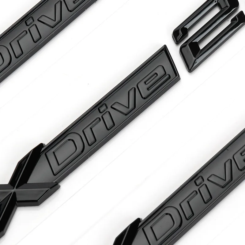 블랙 자동차 펜더 트렁크 배지 스티커, 3D 엠블럼 로고 액세서리, BMW X1 X2 X3 X4 X5 X6 X7 Xdrive 18i 20i 25i 30i 35i 40i 50i 용
