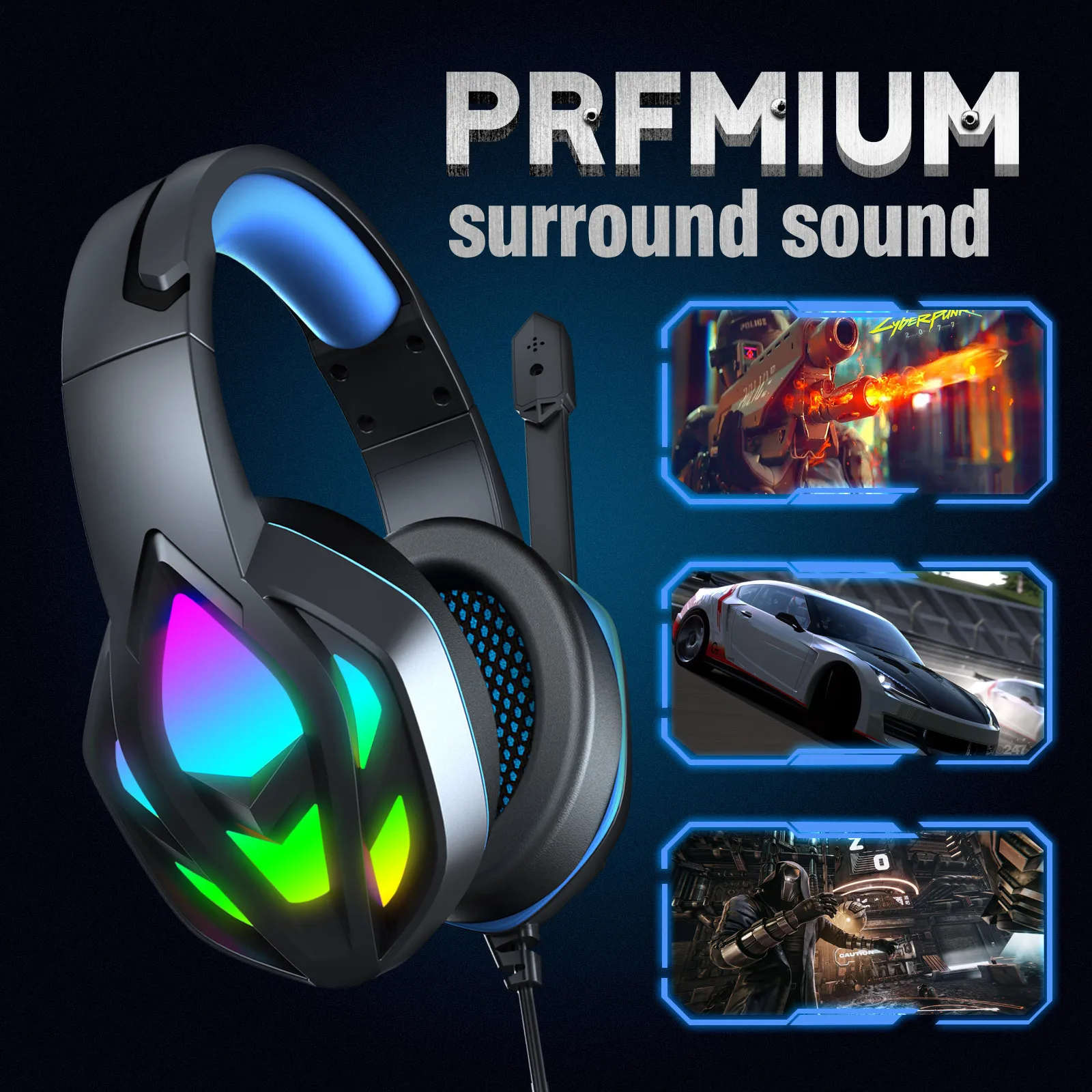 

2023 Hot Gaming Headset with Microphone, Over Ear Headphones Wired for PC Switch Playstation Xbox PS5 Laptop
