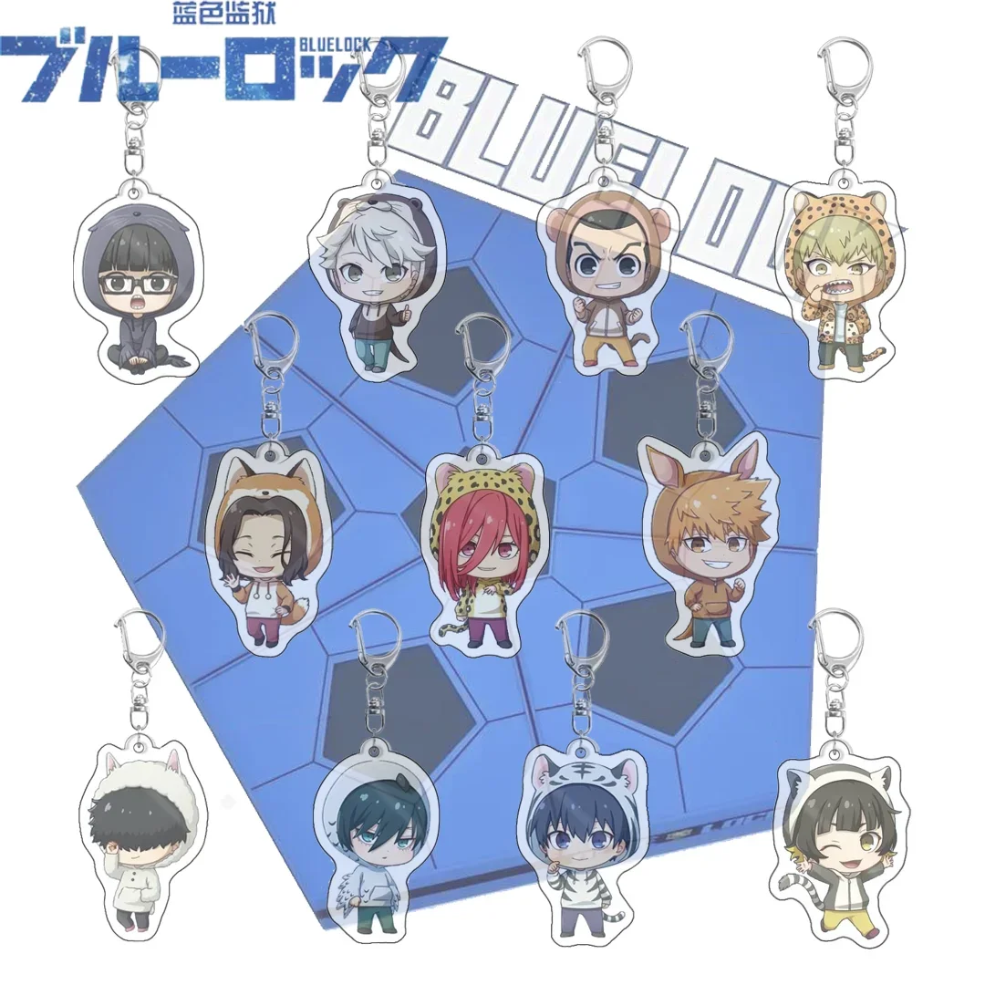 

Anime Blue Lock Keychain Chigiri Hyouma Isagi Yoichi Bachira Meguru Cosplay Key Chain Kunigami Rensuke Football Seishiro Nagi
