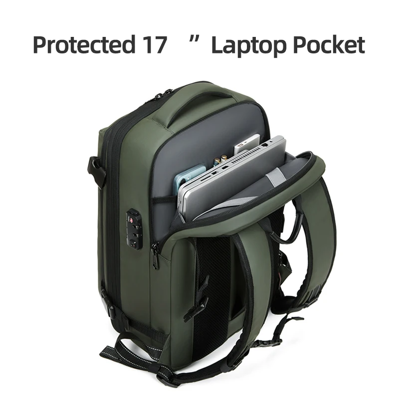 حقيبة ظهر للكمبيوتر المحمول ذات سعة كبيرة مع ميزة...