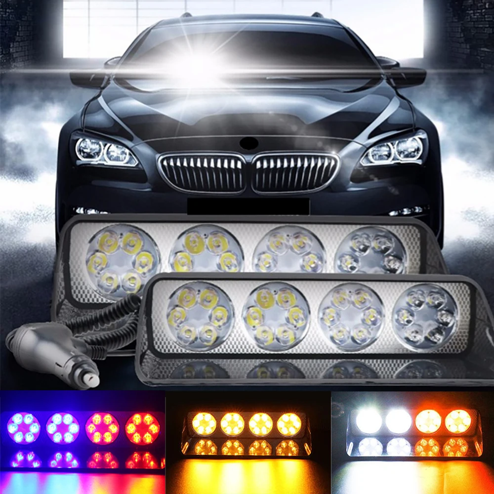 24 LED Beads car strobe led bulb red bule police Warning light
