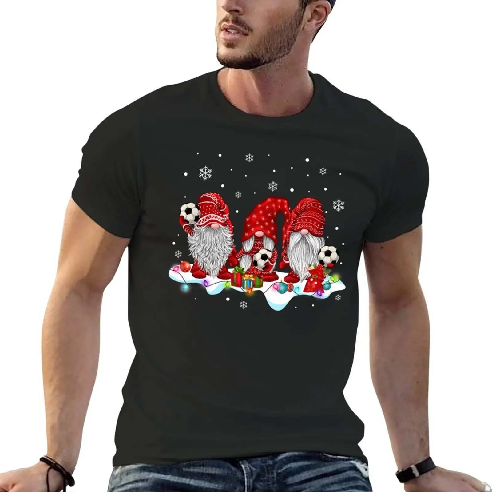 

Funny Xmas Santa Red Gnomes Soccer Team Shirt Gnome Christmas Sports Lovers T Shirt T-Shirt Blouse men workout shirt