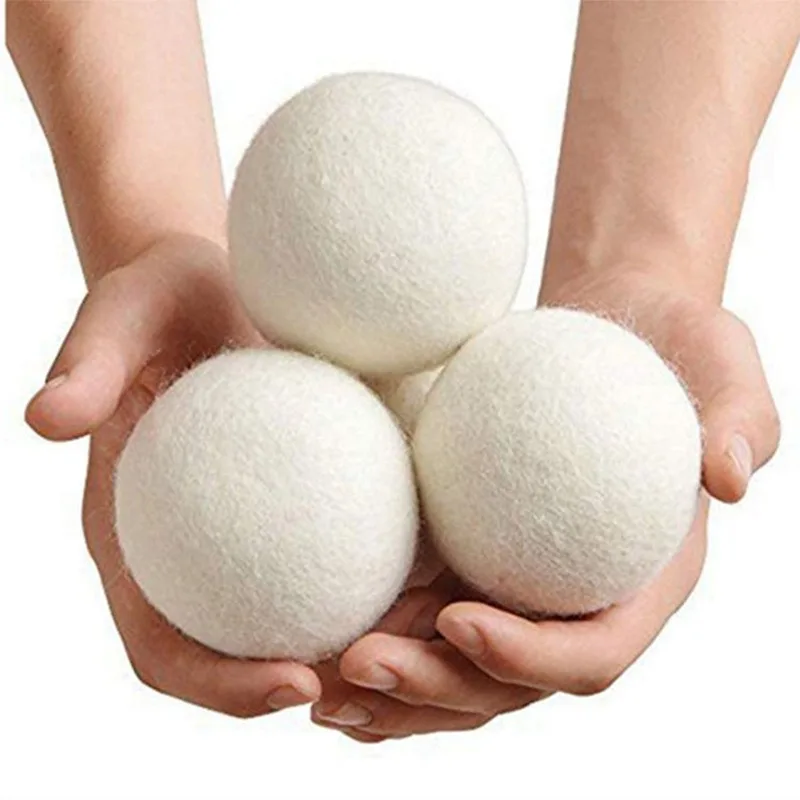 Wool Dryer Balls Reusable Natural Fabric Softener Laundry Washing Machine Accessories Home Washing 4/5/6cm Fleece Dryer Balls laundry ball