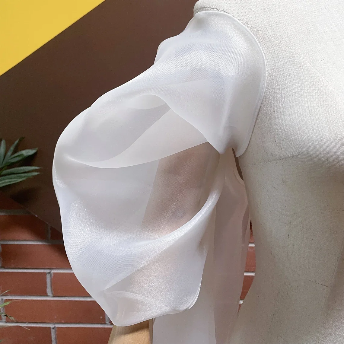 Wedding Sleeve Accessories Organza Wedding Decoration Bride Sleeves with Ribbon Bride Accessory Women Formal Party
