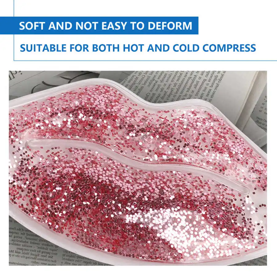 Description Picture 5 of item1PC Hot Cold Compress Gel Pack Reusable Lip Shaped Gel Ice Pack Reduce Swelling Pain Relief Lips Care Protection Patch Lip Mask