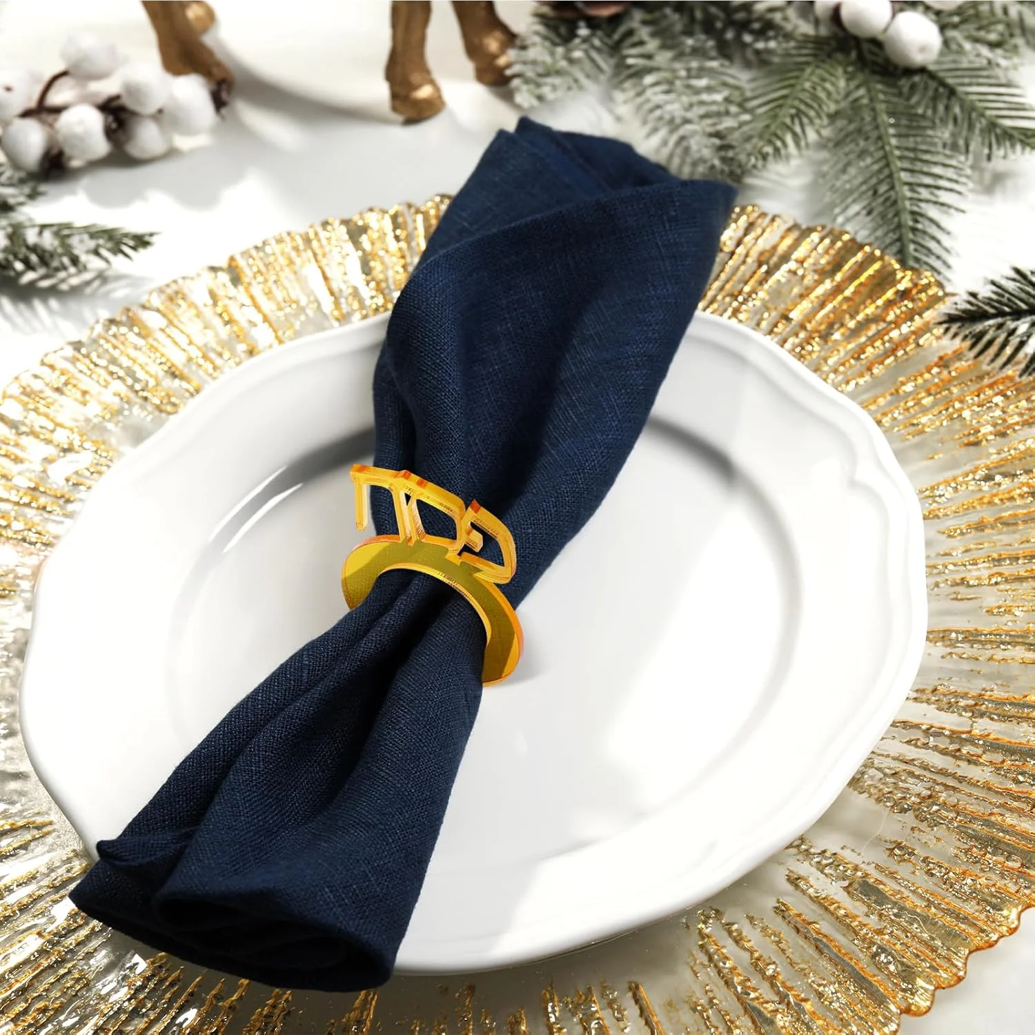 Passover Napkin Rings Mirrored Napkin Holders 12 Pcs