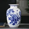 Elegant Jingdezhen Blue and White Porcelain Vases Fine Bone China Vase Peony Decorated High Quality Ceramic Vase 3