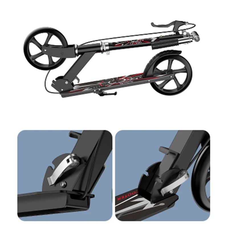 Foldable Two-Wheel Scooter for Children and Teens Adult, City Work School Student, One-Legged Scooter