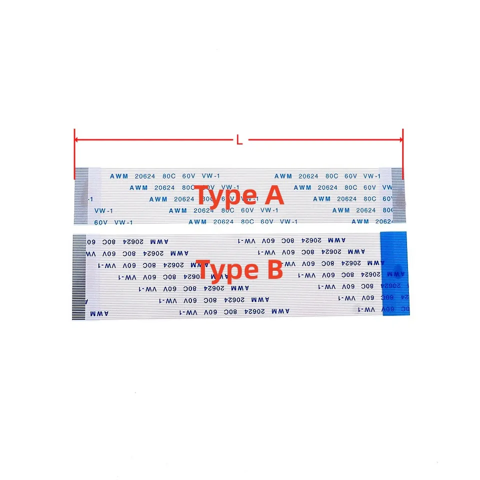 5Pcs FFC FPC Flexible Flat Cable Ribbon 4 6 8 10-40Pin Pitch 0.5/1.0mm AWM 20624 - Foto 11