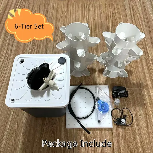 5 Lyukú Hidroponikus Termesztési Rendszer Kerti Erkély Függőleges Torony Ültetvények Barkácsolás Legfelsõbb Tenyészete - Image 6