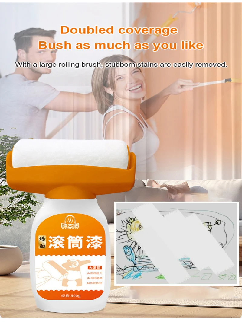 Household Wall Paint Waterbased Latex Paint Repair Odorfree Roller Wall