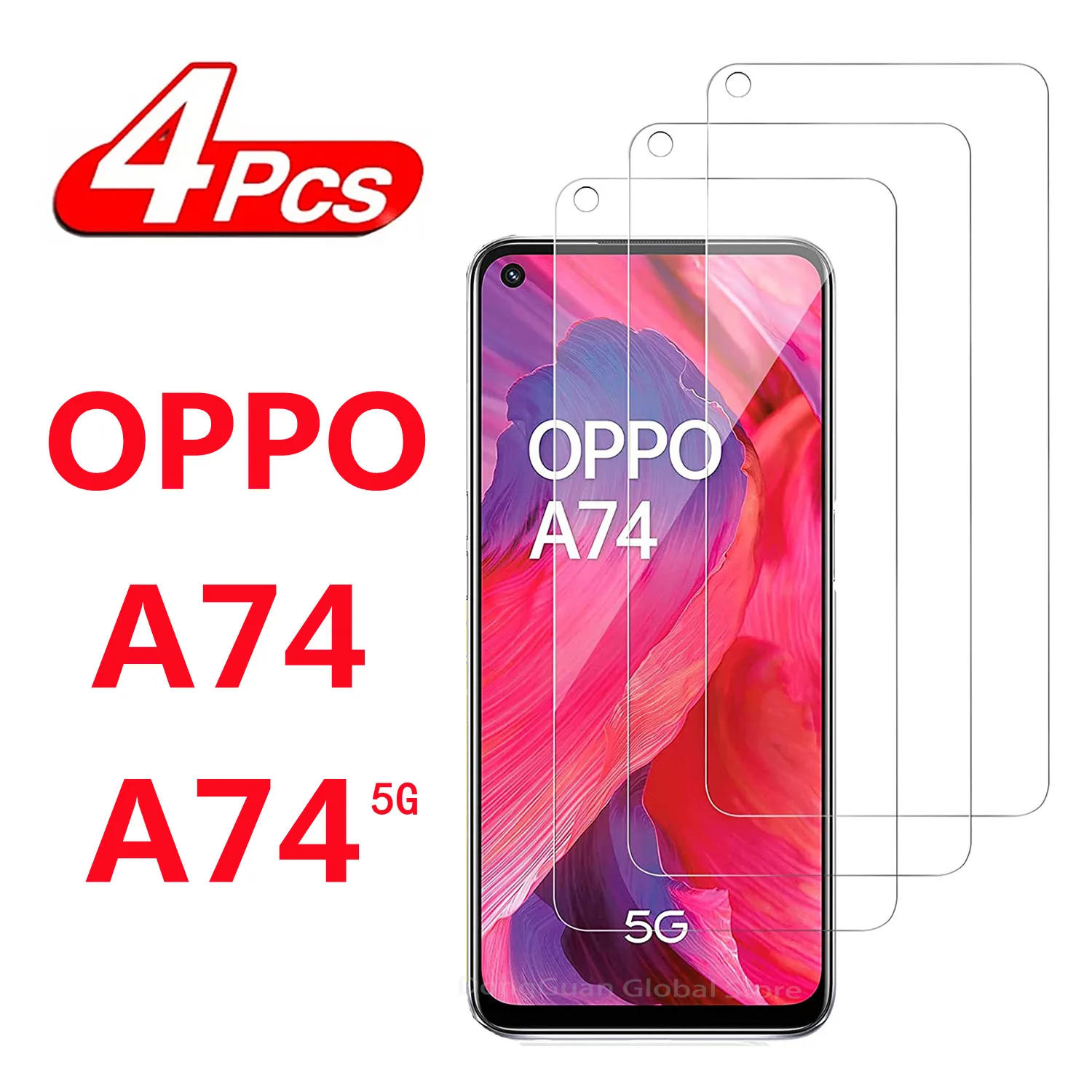 

2/4Pcs Tempered Glass For OPPO A74 A74 5G Screen Protector Glass Film