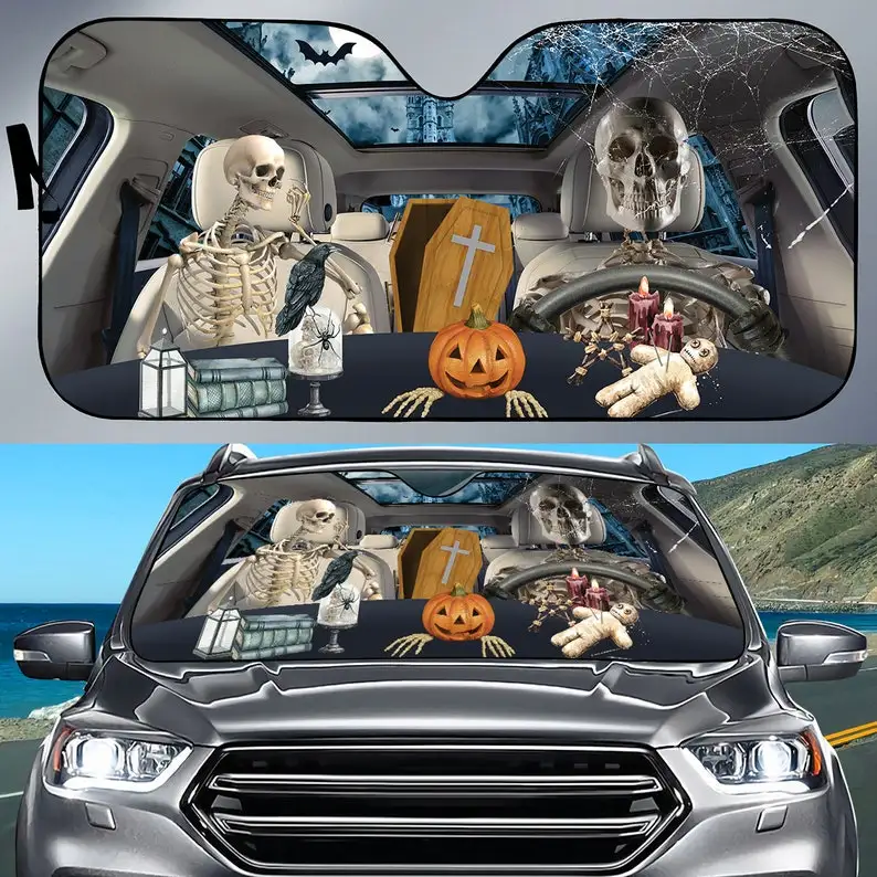 

Halloween Skeleton Windshield, Halloween Windshield Sunshade, Halloween Decoration FBMH150802