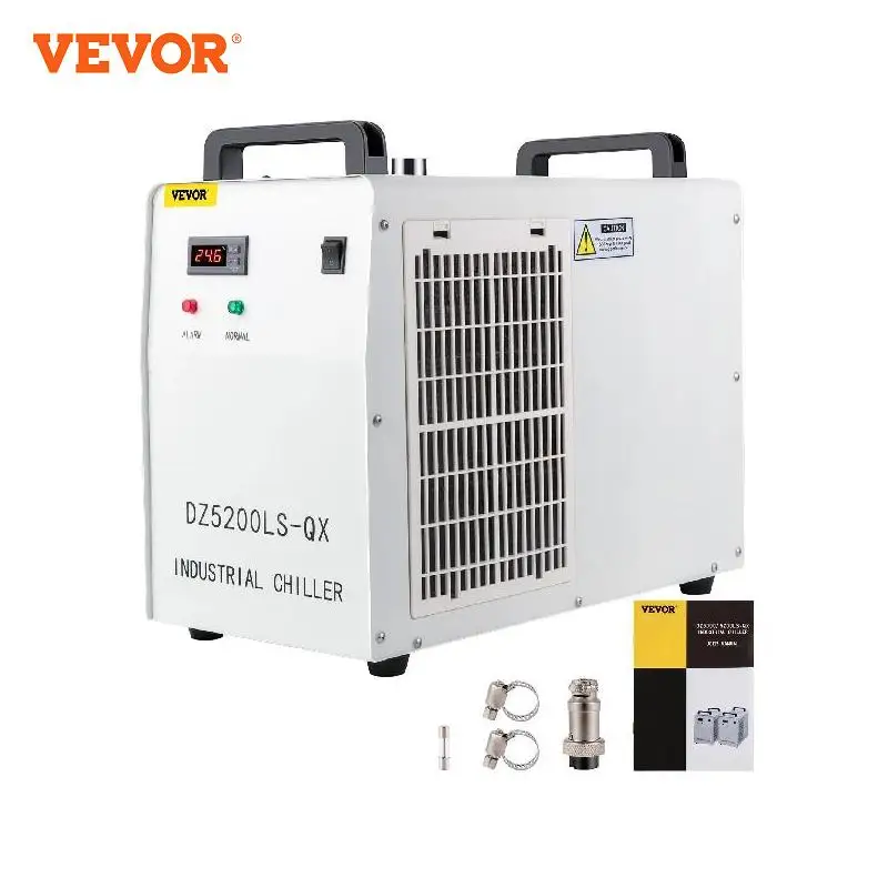 Vevor Cw-5200 Macchina Per Incisione Laser Cnc Chiller Thermolysis Raffreddatore D'Acqua Industriale 130W/150W Raffreddamento Del Tubo Laser In Vetro 