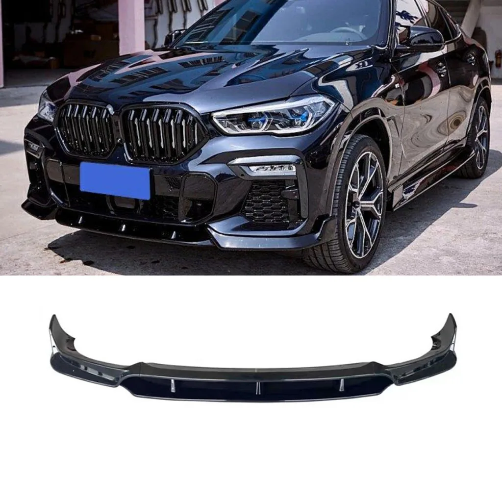 

For BMW X6 G06 M Sport 2020 2021 2022 2023 Front Bumper Splitter Lip Spoiler Diffuser Guard Body Kit Cover Gloss Black