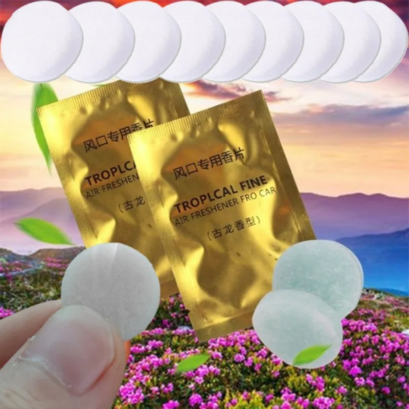 Car Air Fresheners Refills Car Air Vent Clip Replacement Set Pads Solid Fragrance Scent Air Freshener Refill Tablets