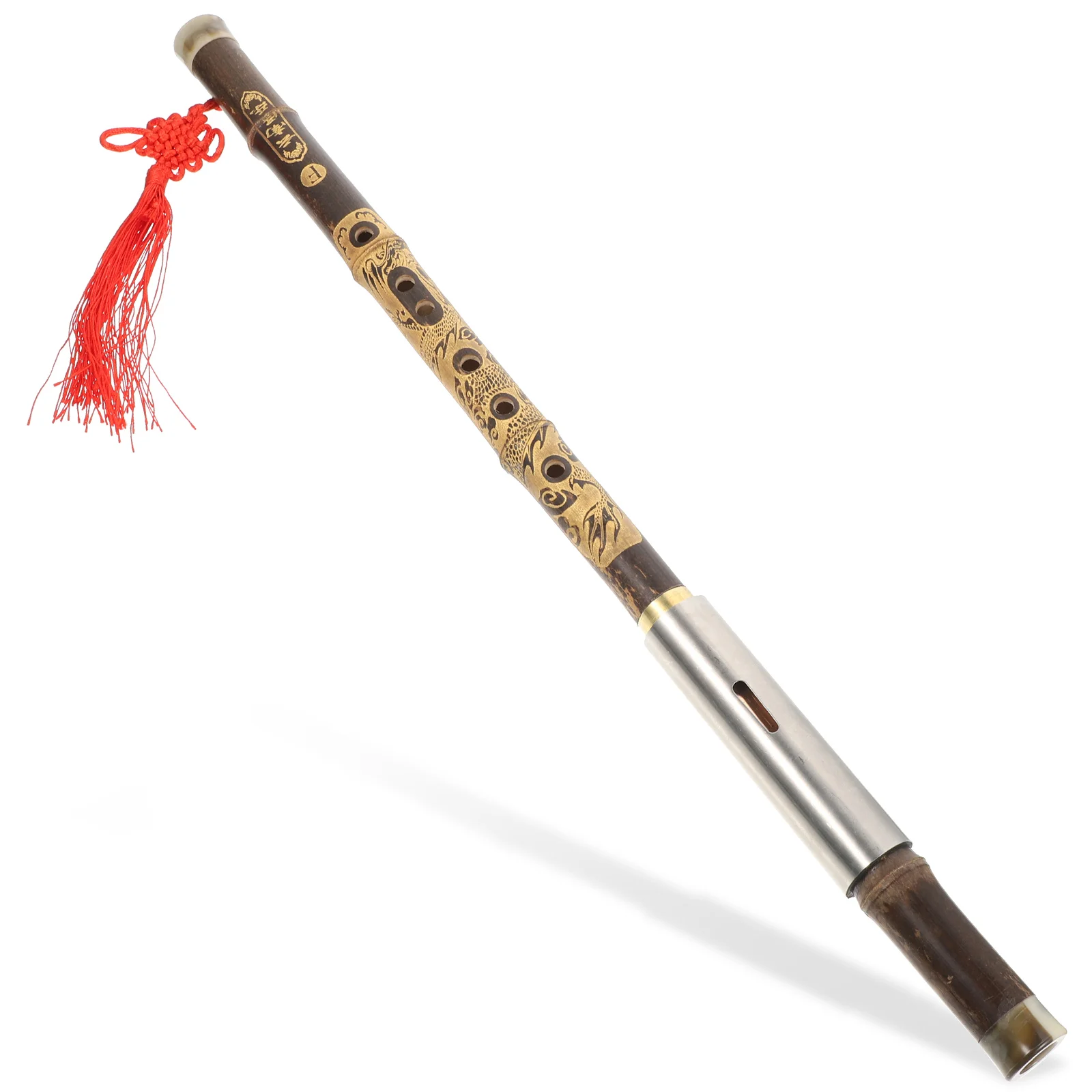 

Bamboo Sculpture Wind Instrument Bawu Chinese F Key Flute Vertical Blow Bawu