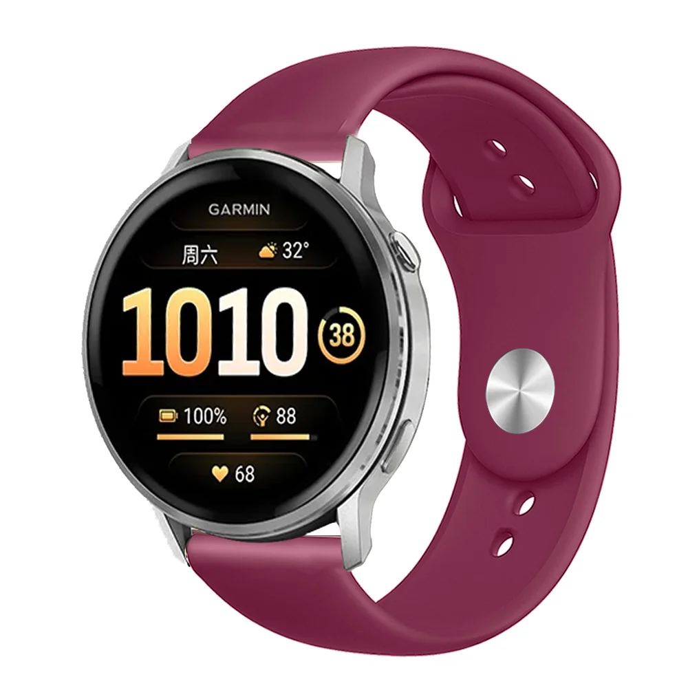 Silicone Sports Strap - Adjustable Fitness Bracelet, 20/22 mm Band