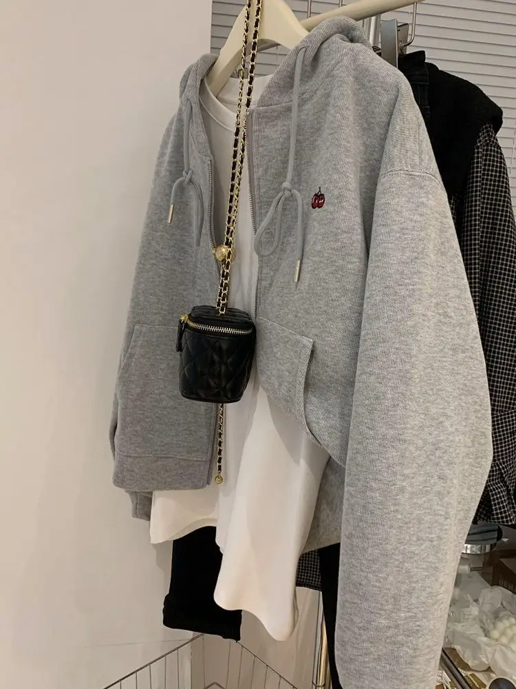 Women's Casual Sweet  Long Sleeve Solid Color Sweatshirts 2023 Autumn Winter Korean Style Top Female Fashion Purple Hoodies