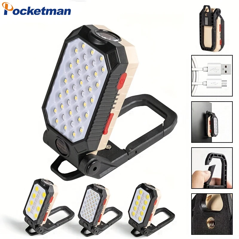 

Portable COB LED Work Light Searchlight USB Rechargeable Flashlight Waterproof Torch Camping Light Auto Repair Lights
