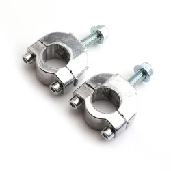 Motorcycle Handlebar Risers 22mm Bar Mount Clamp (Silver)