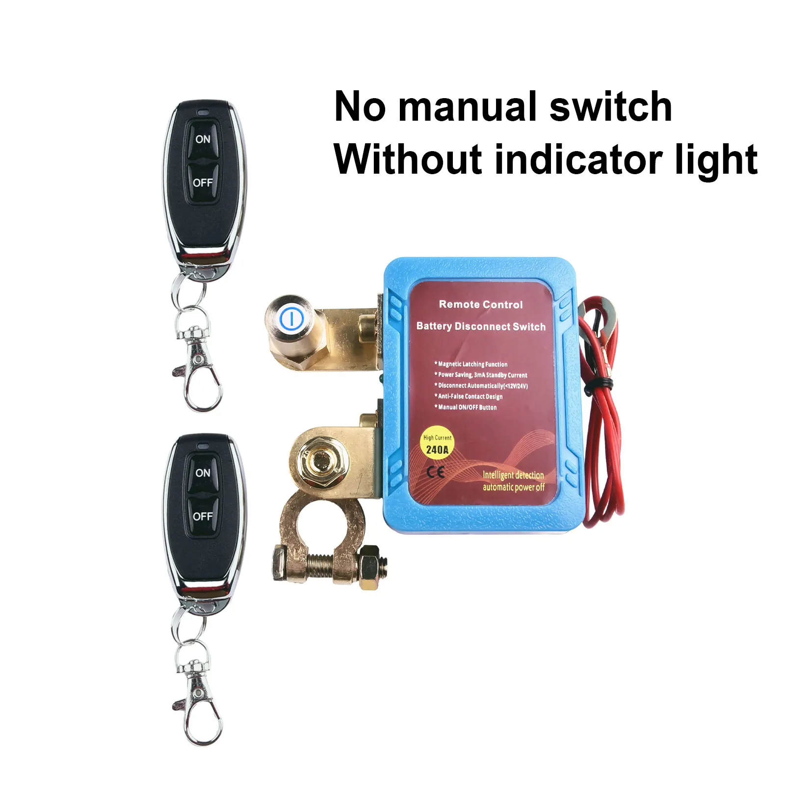 

Car Remote Battery Disconnect Switch 12V 240A Automatic Power Shut Off Switch Anti-Theft With Dual Remote Control Switch