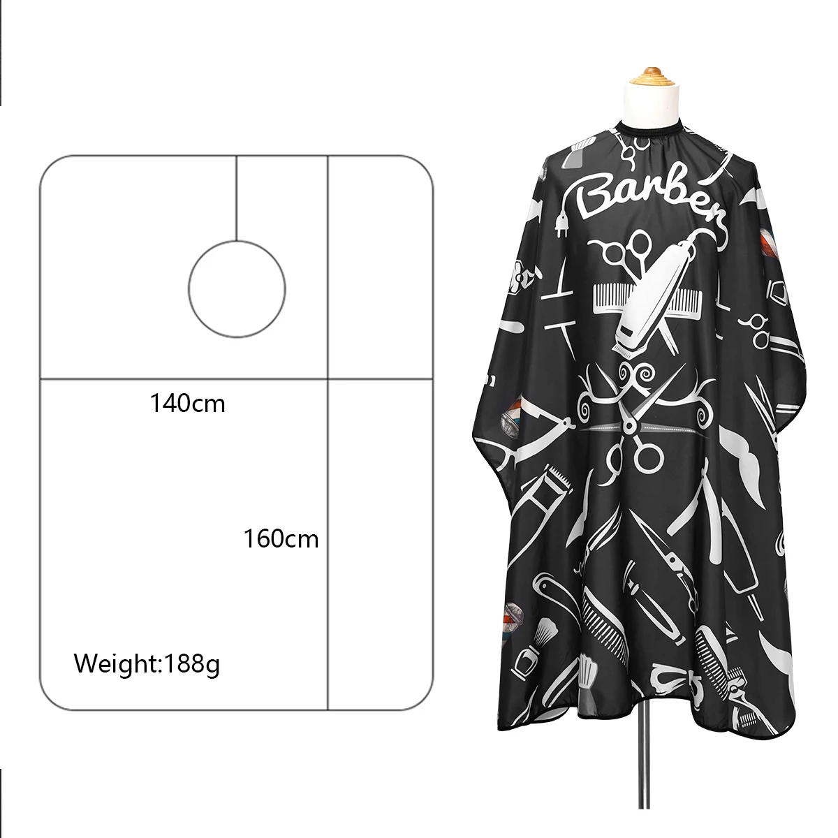 Barber Haircut Cloth Hairdresser Apron Hair Cut Cape Hairdress Gown Hairdressing Coat Barbershop Salon Accessory 4