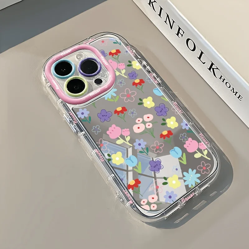 Elegant Spring Flowers Air Cushion Mirror Phone Case Cover