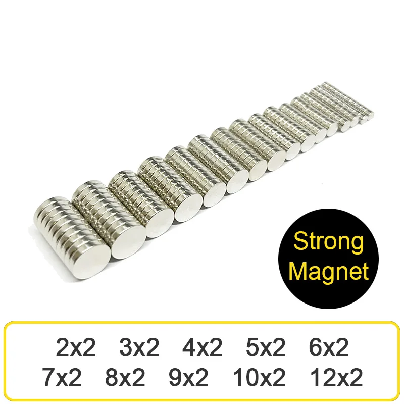 

Round 2x2,3x2,4x2,5x2,6x2,8x2,9x2,10x2mm Durable Magnet N35 Permanent NdFeB Super Strong Powerful Magnetic Imane Disc Hot Sale