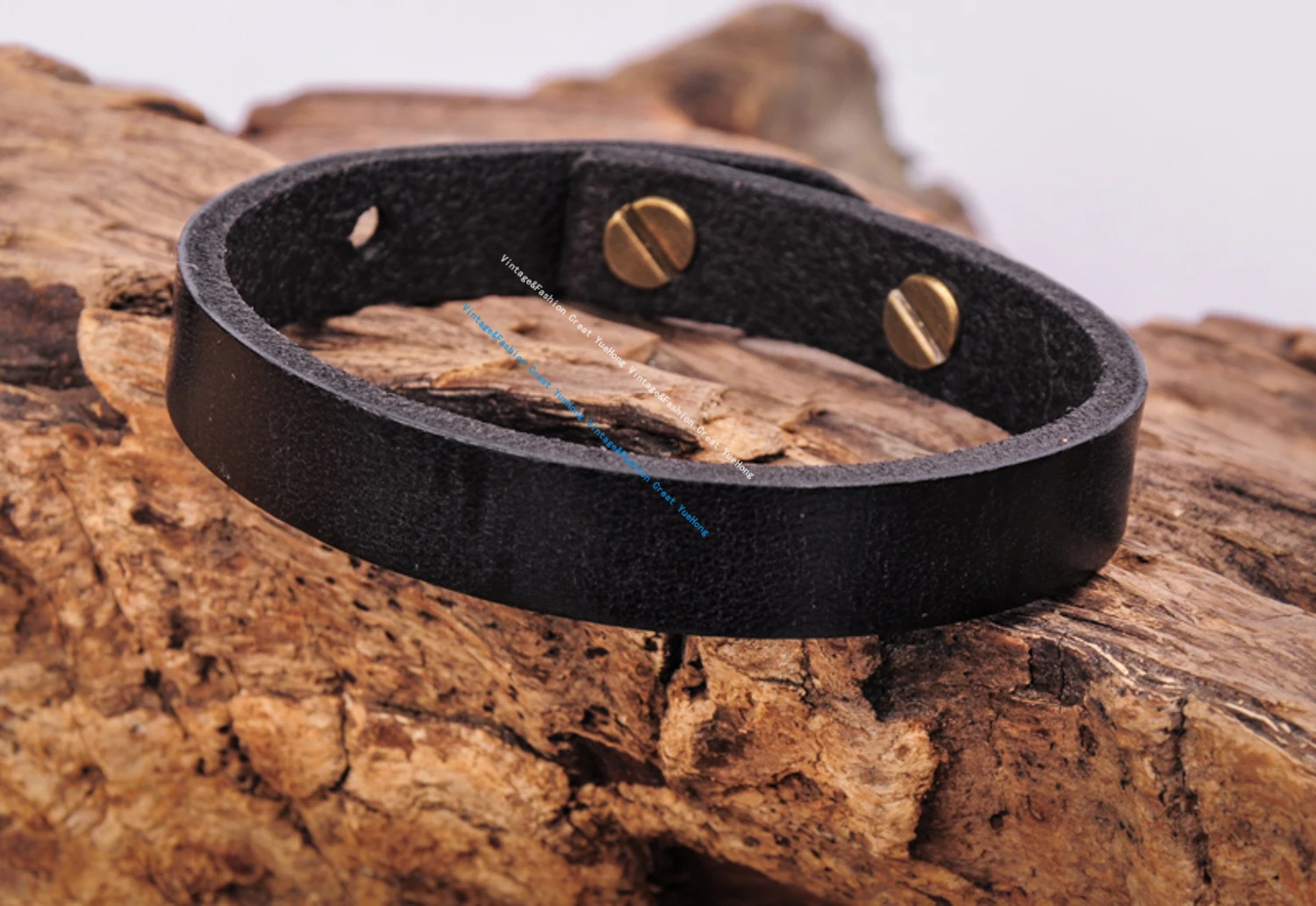 G370 Black Simply Stylish Single Band Genuine Leather Bracelet Wristband Women's leather bracelet