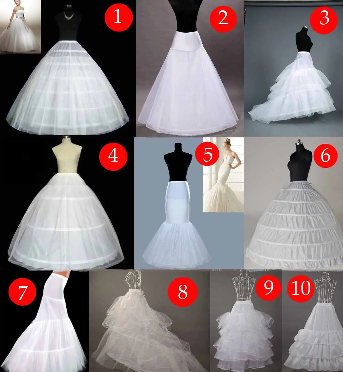 Cheap Bridal Petticoat Wedding Dresses Underskirt For Women Formal Gowns Hot Sale Mermaid / Ball Gown Free Shipping