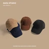 Spring and Autumn Retro Casual Solid Color Corduroy Baseball Cap Men Women Versatile Face Small Soft Top Warm Baseball Cap 2