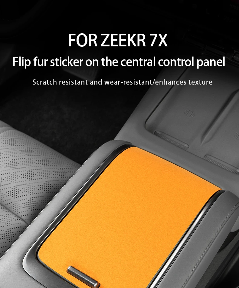 For ZEEKR 7X Suede stickers on the center console panel Scratch-resistant and di